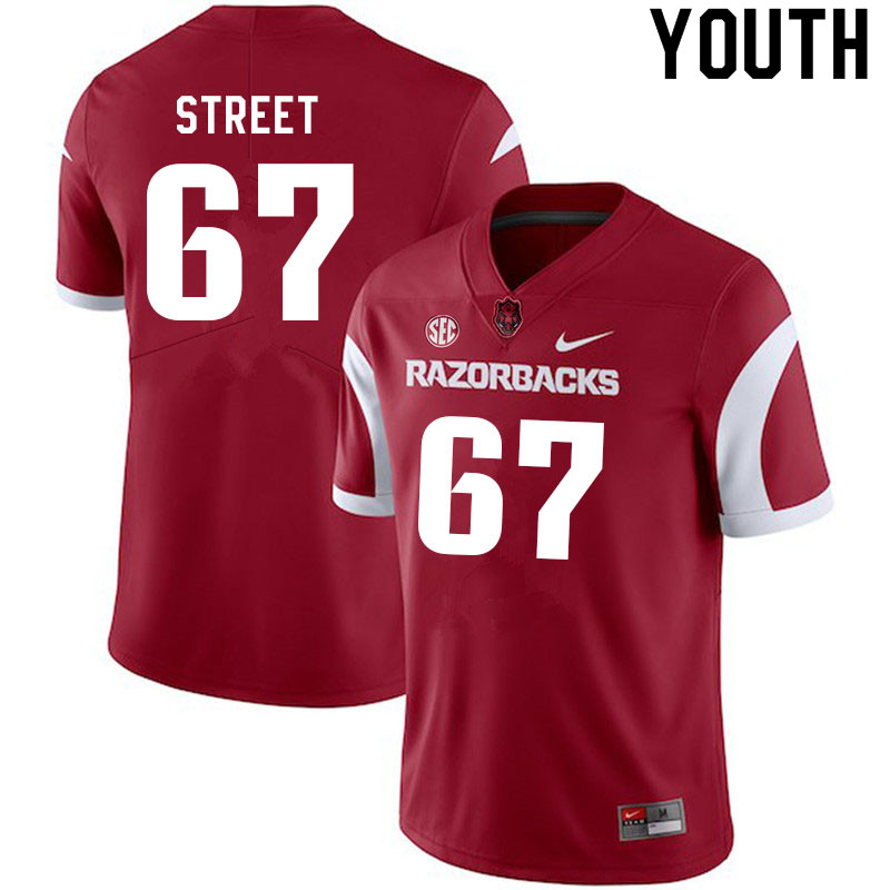 Youth #67 Josh Street Arkansas Razorbacks College Football Jerseys Sale-Cardinal
